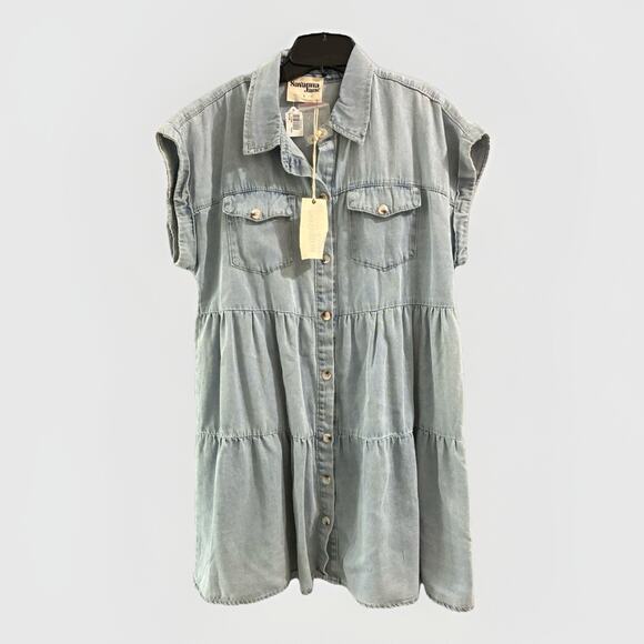 Savanna Jane Dresses & Skirts - Savanna Jane Tiered Denim Dress Womens Size Large New!